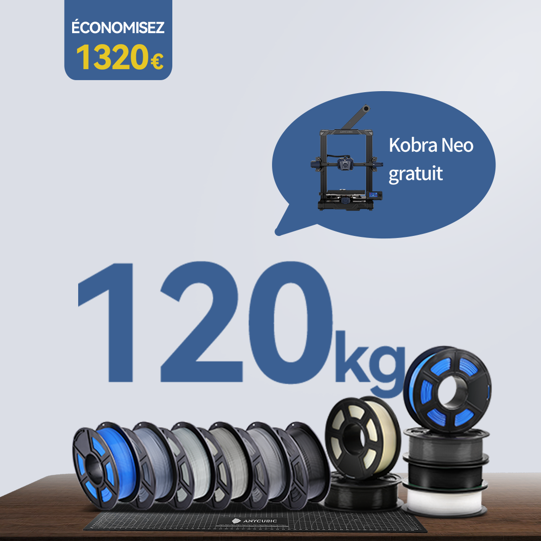 Kobra Neo Gratuit pour l'achat de 120kg de PLA